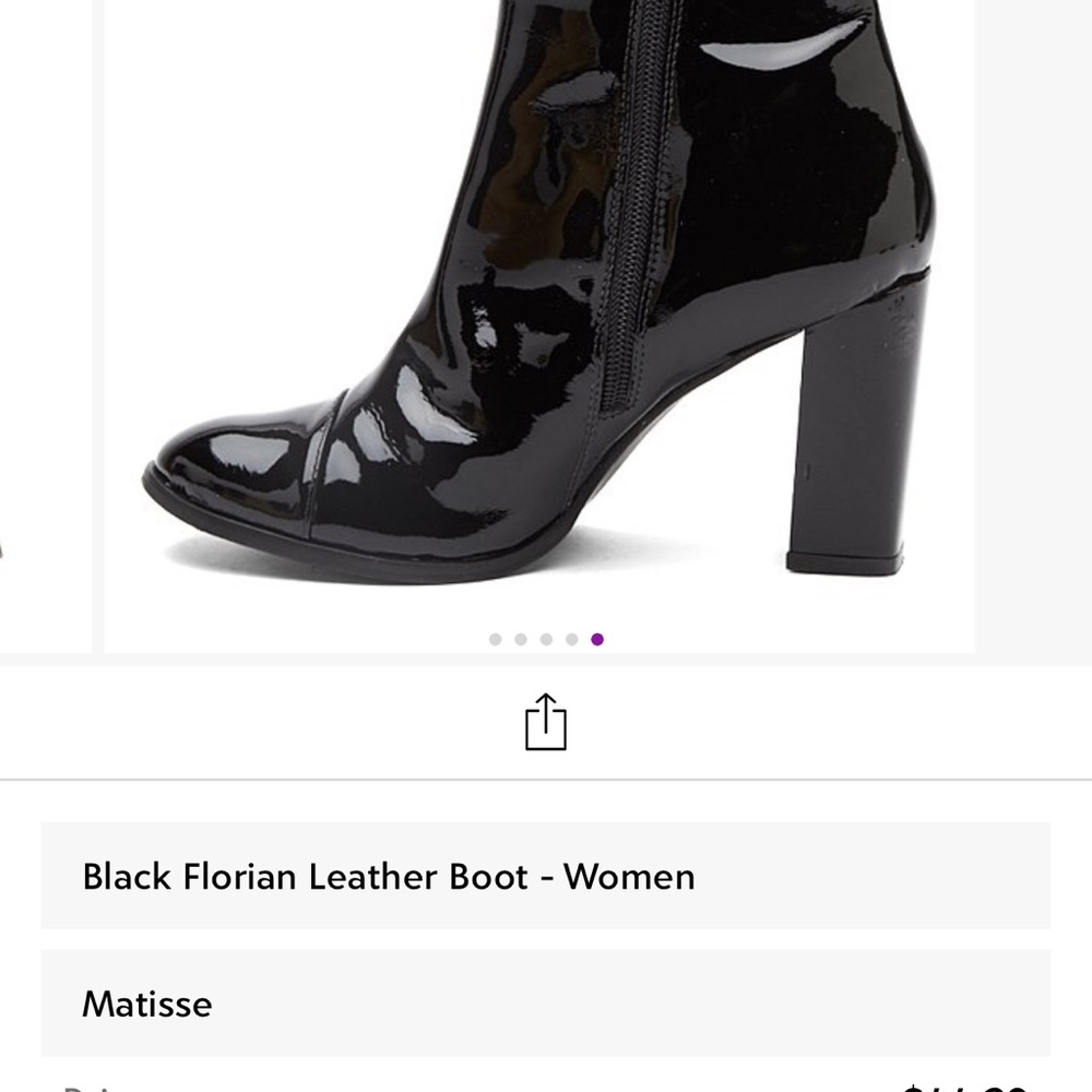 Florian shiny black boots 3.25 heel